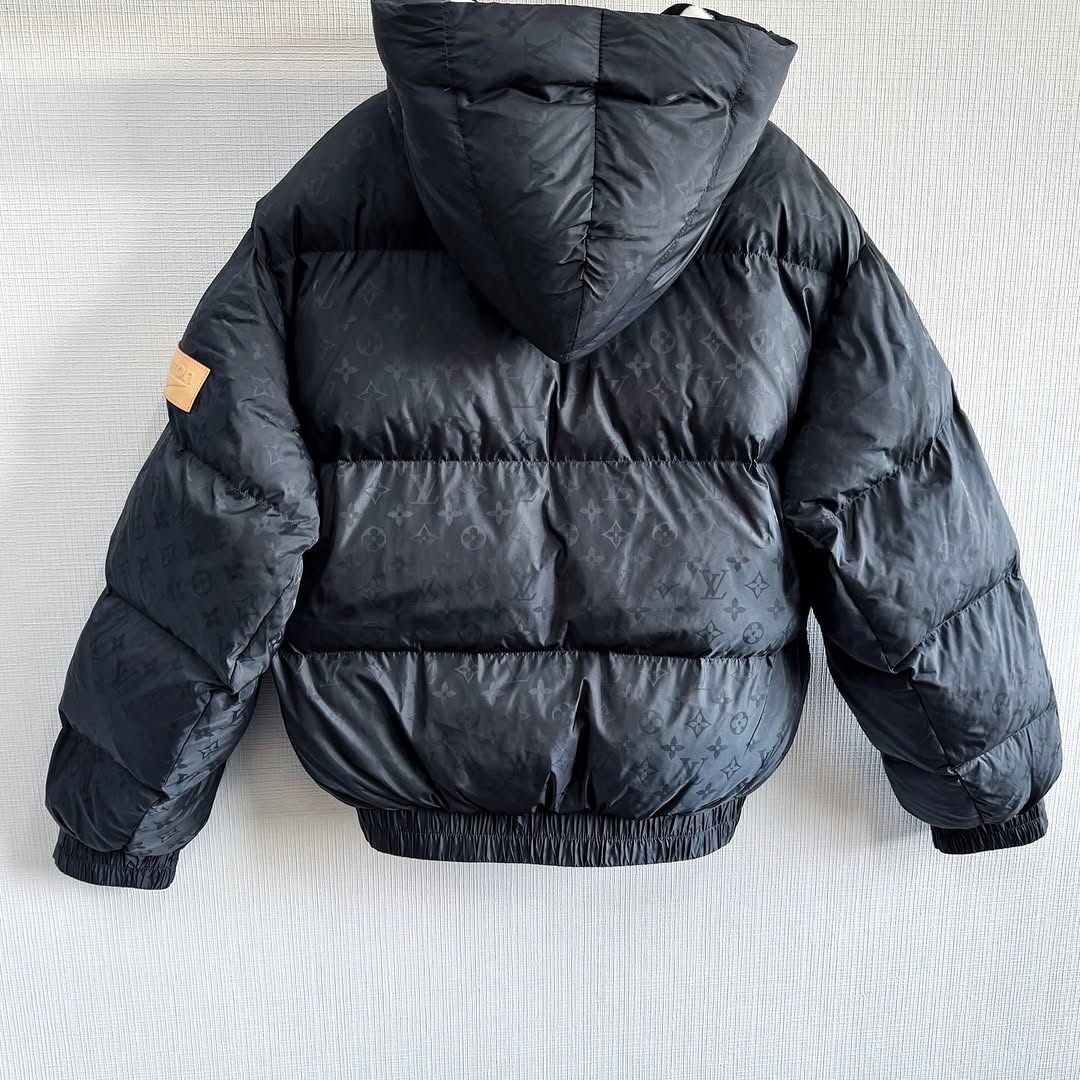LV Monogram Hoodied Down Jacket