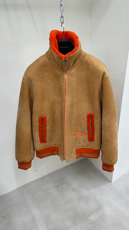 Lv Leather orange Jacket