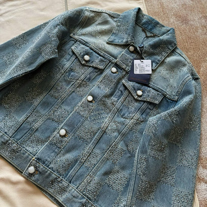 Lv Denim Jacket With Crystals