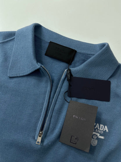 PRD Logo Wool Polo Half Zip Shirt