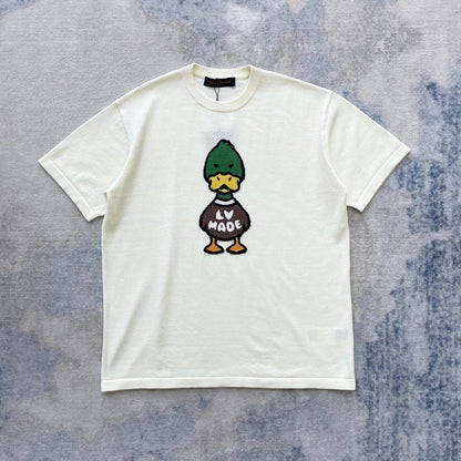 Lv Short-Sleeved Damier Wool Shirt