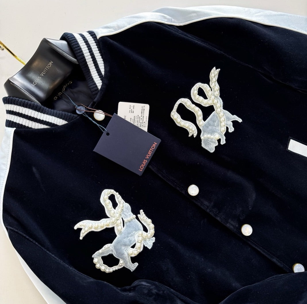Lv Denim Velvet Souvenir Jacket