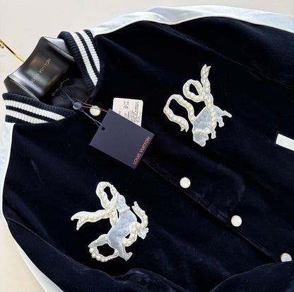 Lv Denim Velvet Souvenir Jacket