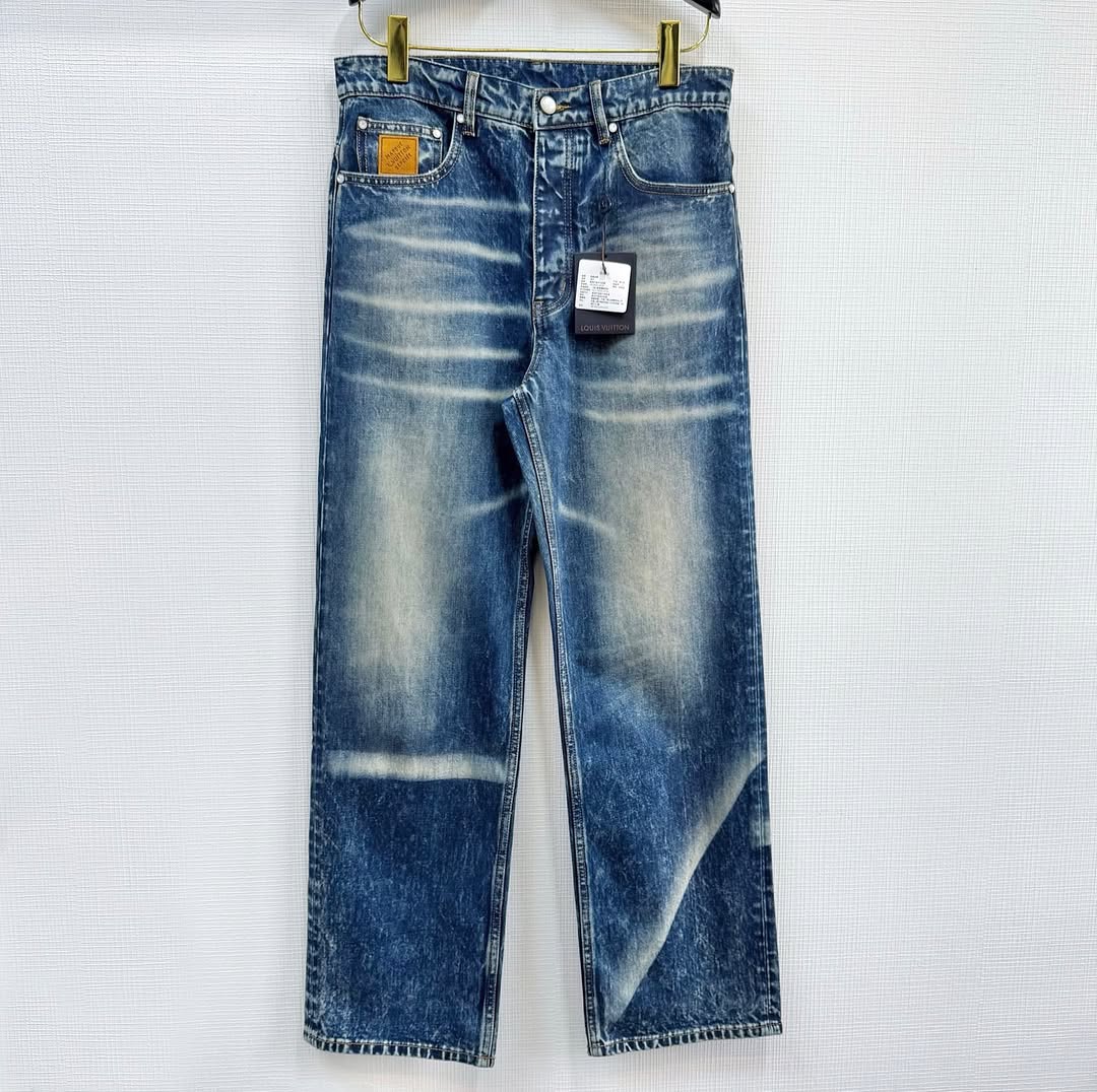 Lv Sunfaded Effect Denim Skate Pants
