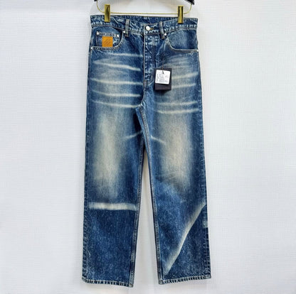 Lv Sunfaded Effect Denim Skate Pants