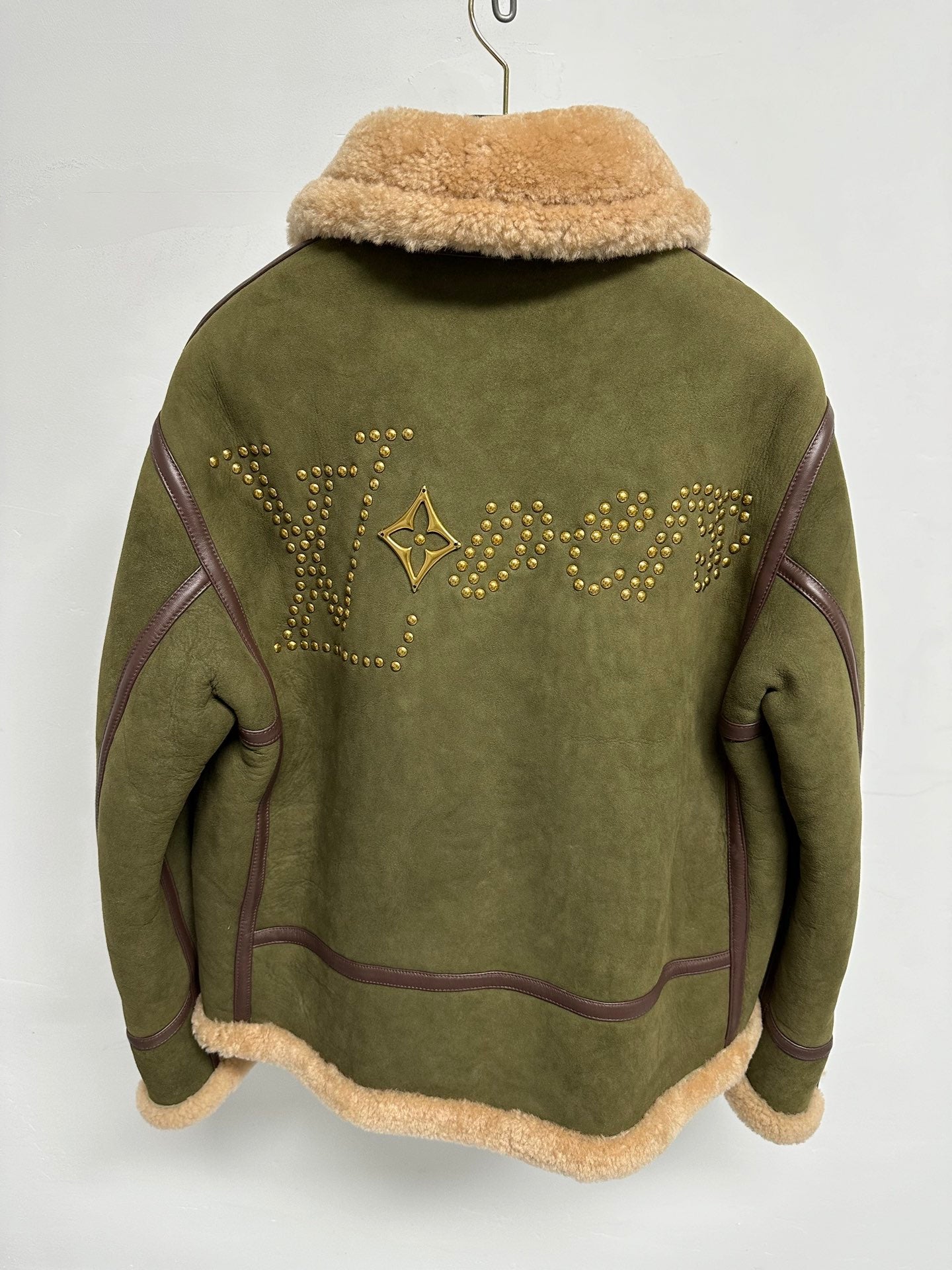 Lv Leather Aviator Jacket