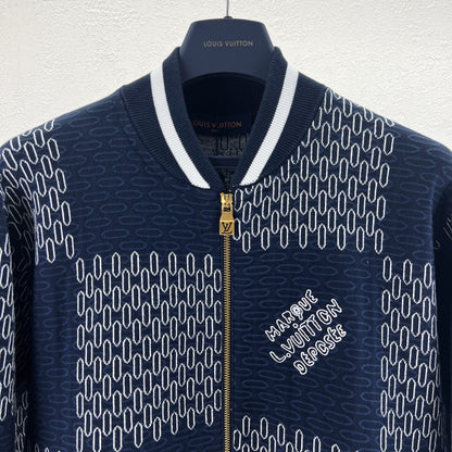 Lv Damier Quilted Cotton Bomber