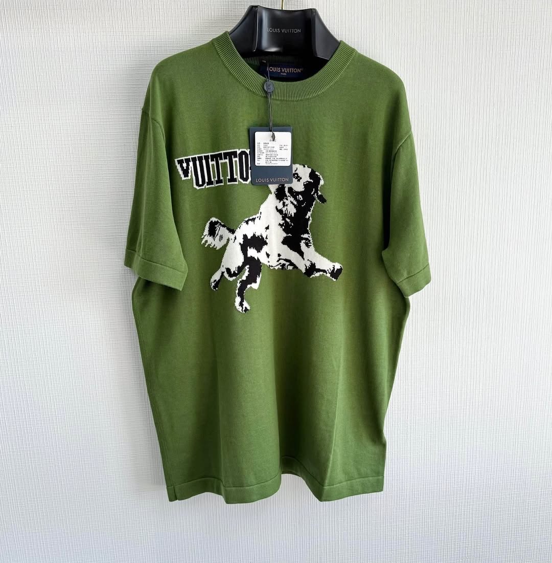 Lv Short-Sleeved Cotton Crewneck