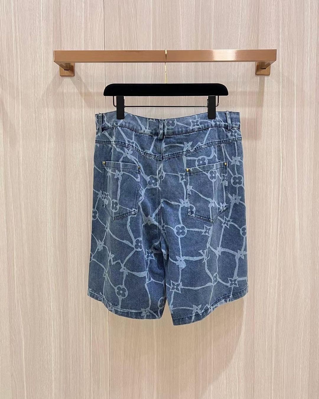 LV Monogram Denim Shirt And Shorts Set