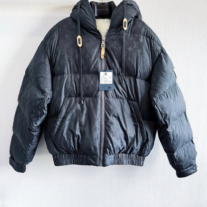 LV Monogram Hoodied Down Jacket