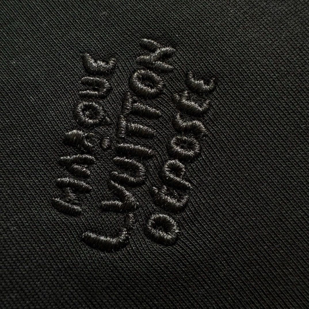 Lv Embroidered Zipped Jersey Hoodie