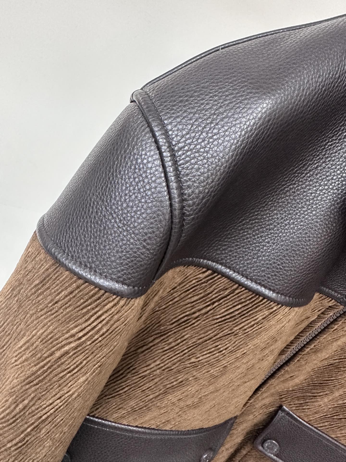 Lv Military Leather Fur Jacket