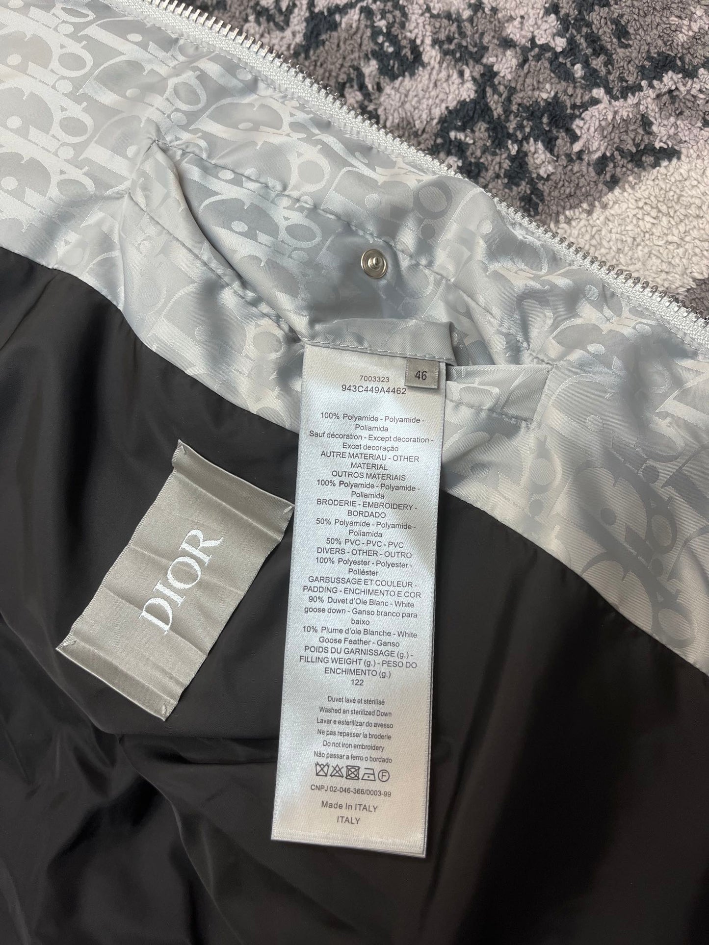 CD OBLIQUE DOWN VEST TECHNICAL SILVER