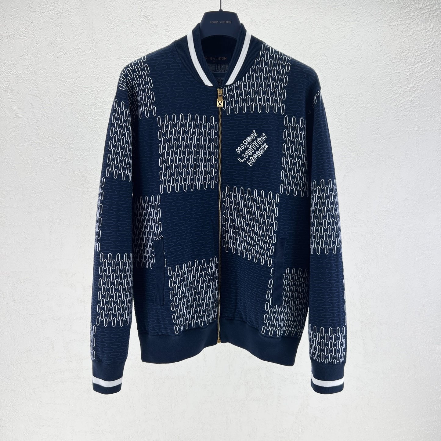 Lv Damier Quilted Cotton Bomber