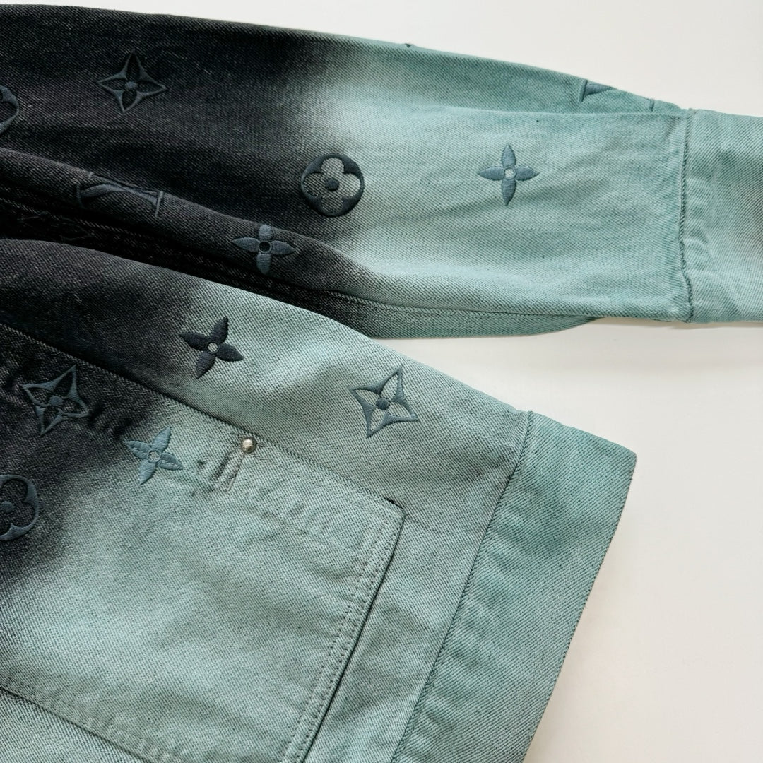 Lv Embroidered Denim Blouson