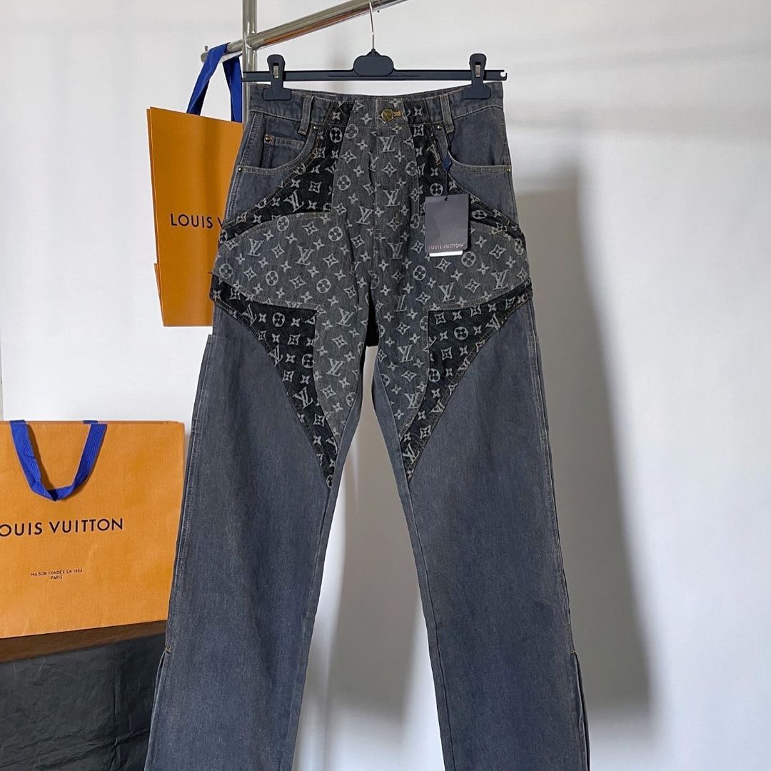 LV Monogram Denim Carpenter Pants