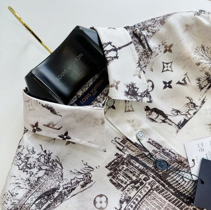 Lv Long -Sleeved Slik Shirt