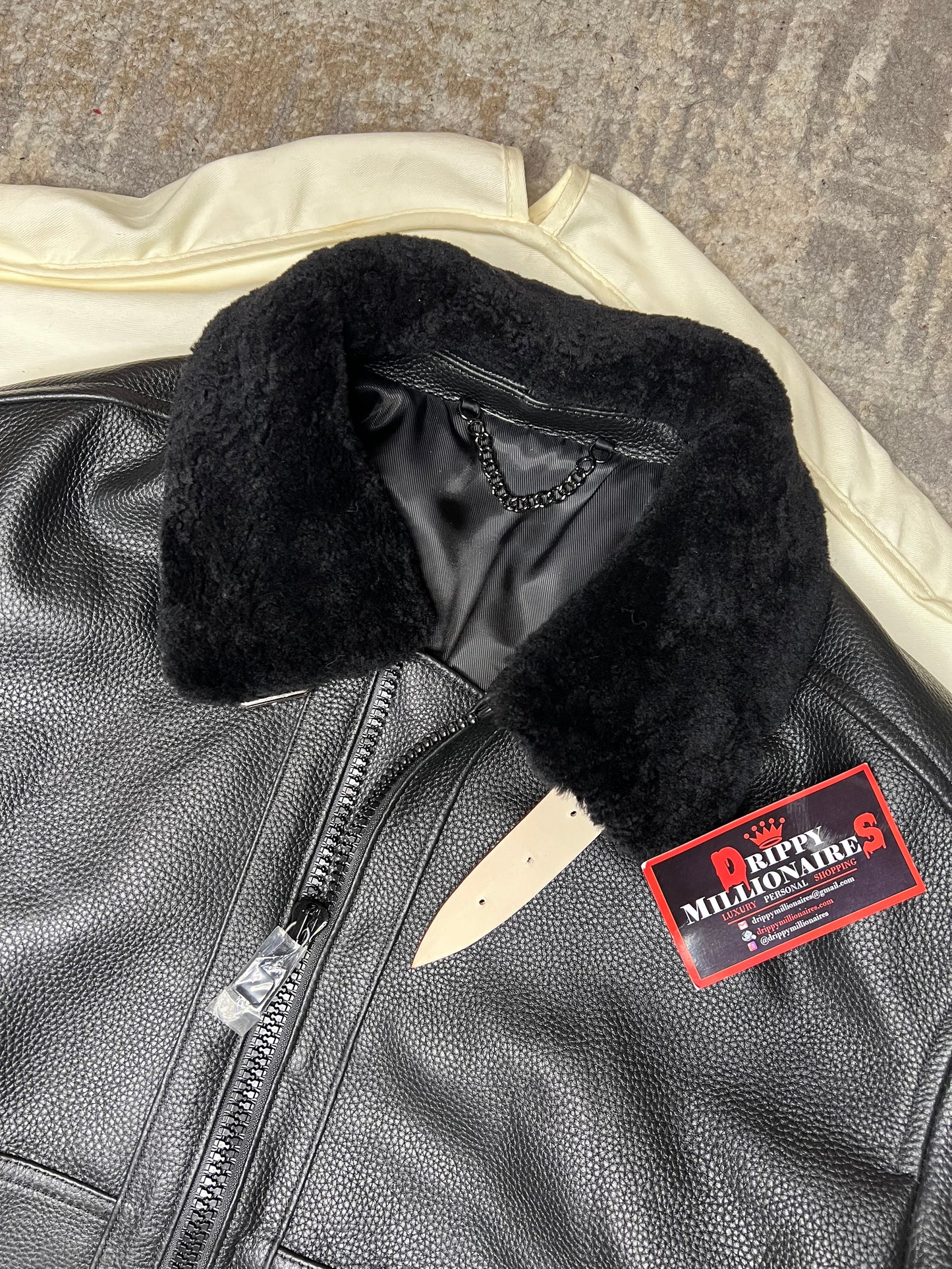 Lv Leather Aviator Jacket