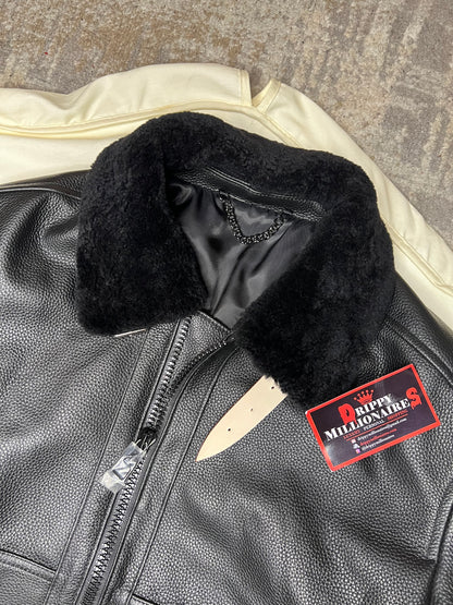 Lv Leather Aviator Jacket