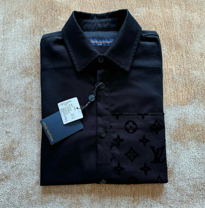 Lv Monogram Silk Shirt And Shorts Set