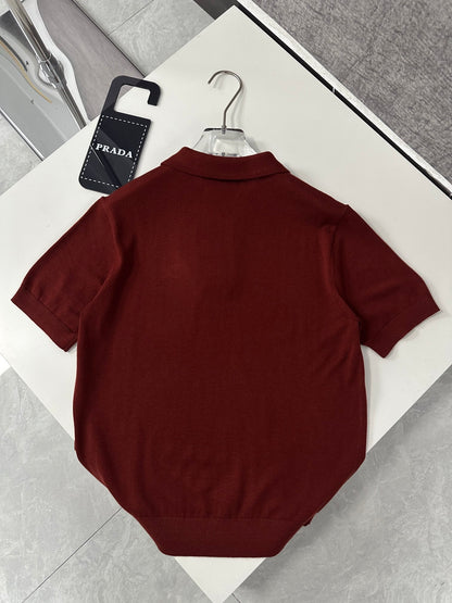 PRD Logo Wool Polo Half Zip Shirt