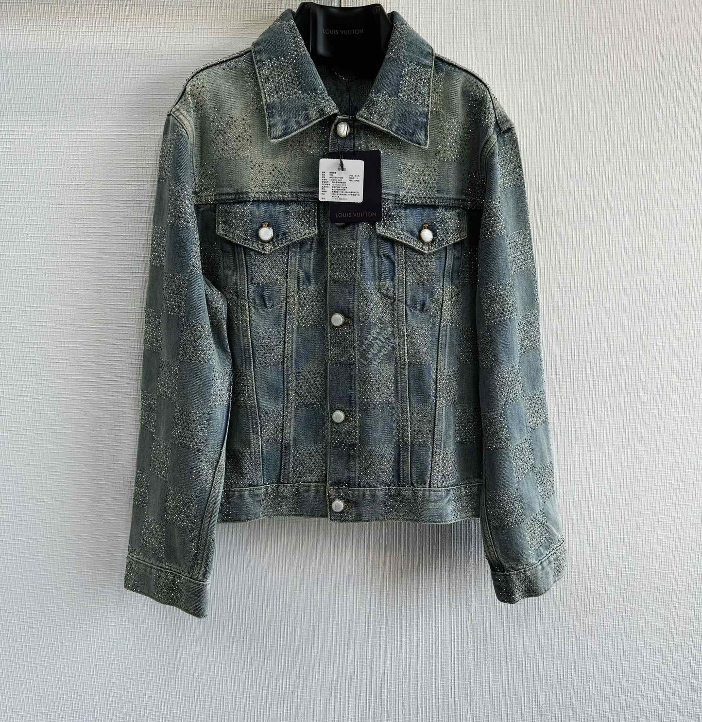 Lv Denim Jacket With Crystals