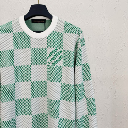 Lv Cotton Jacquard Crewneck