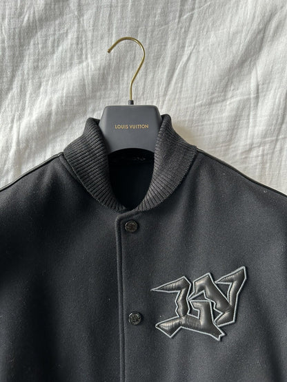 Lv Monogram Embossed Leather And Wool Blouson