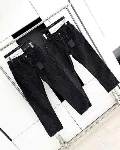 Louis Vuitton Monogram Denim Jacket and Jeans Set