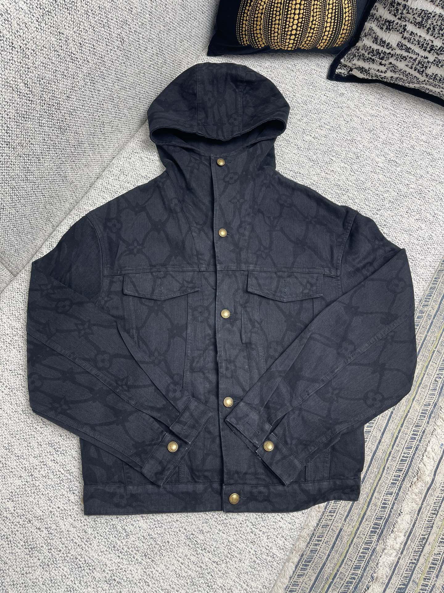 Lv Denim Hoodie Jacket
