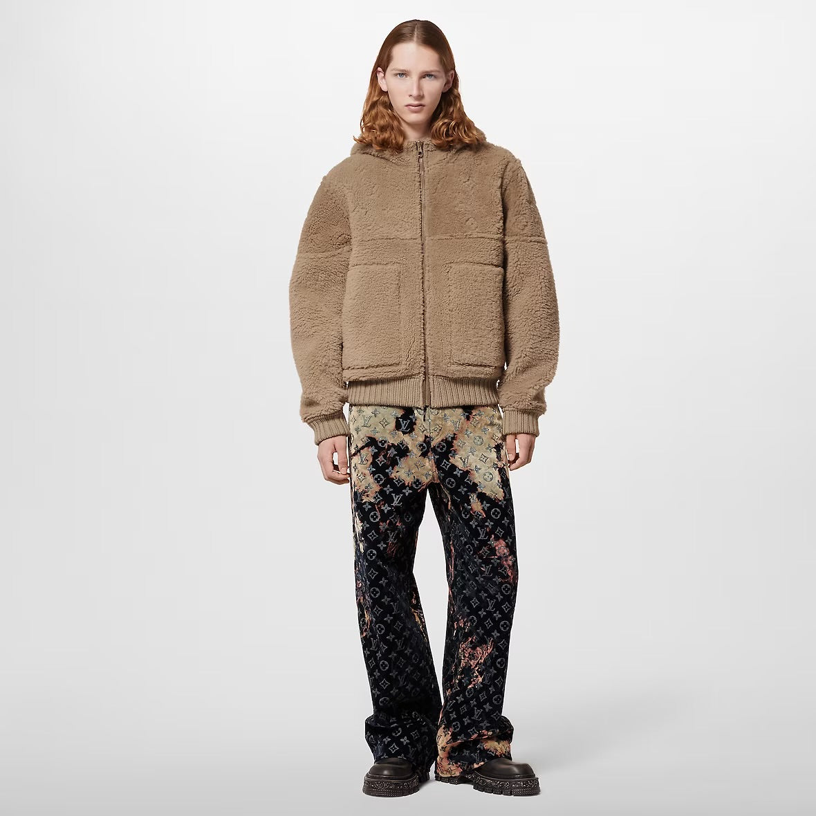 LV Leather Fleece Jacket