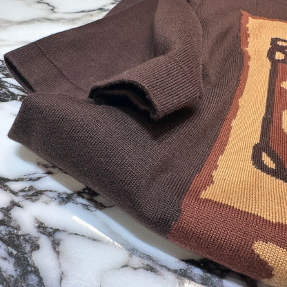 Lv Short-Sleeved Damier Wool Shirt