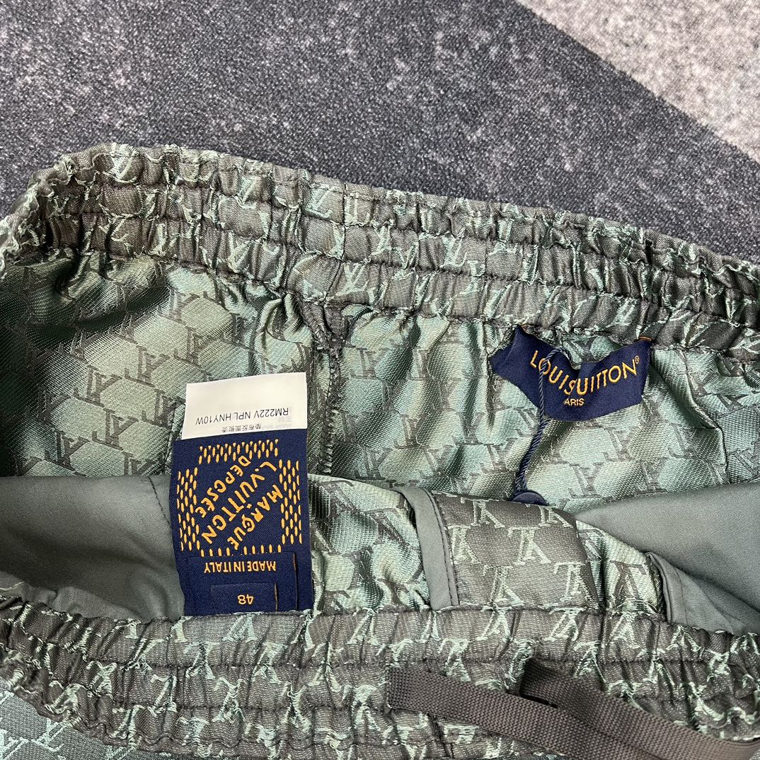 Lv Monogram Silk Shirt And Shorts Set