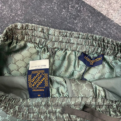 Lv Monogram Silk Shirt And Shorts Set