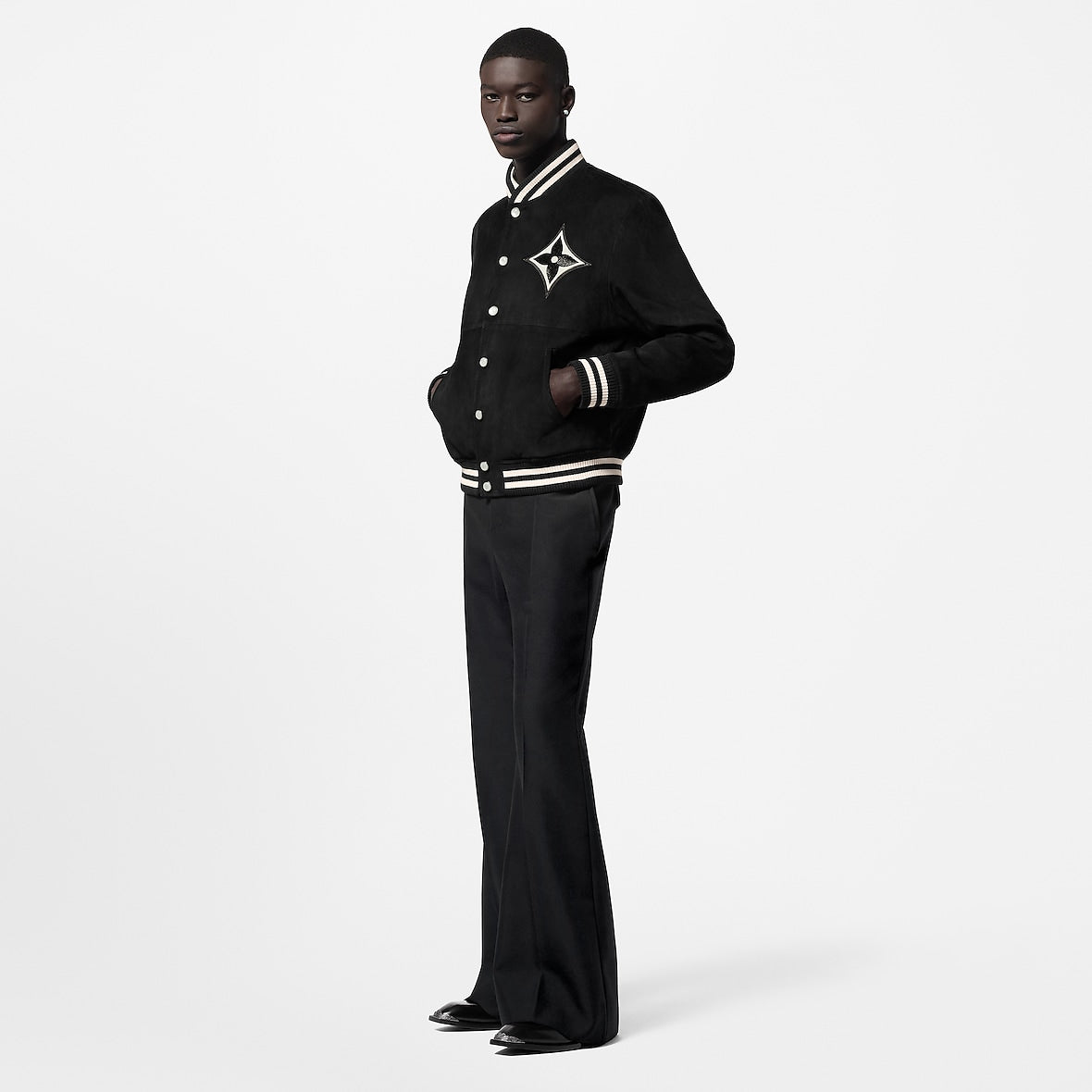 Lv Embellished Lambskin Bomber Blouson