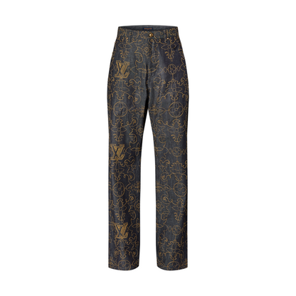 LV Embroidered Denim Pants