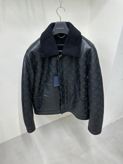 LV Shearling Embossed Monogram Jacket