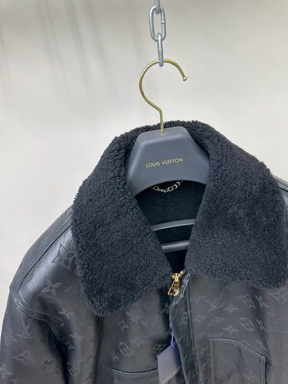 LV Shearling Embossed Monogram Jacket