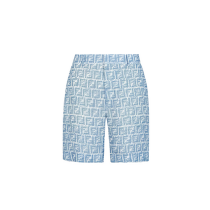 FND Monogram Silk Shorts Blue