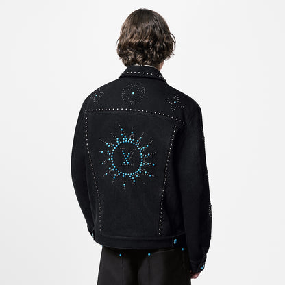Lv Denim Jacket With Crystals