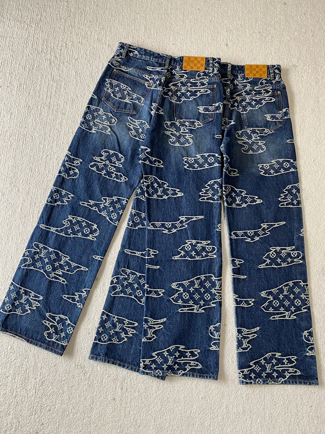 Lv Denim Monogram Pants