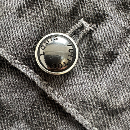 Lv Flocked Damier Denim Trucker Jacket