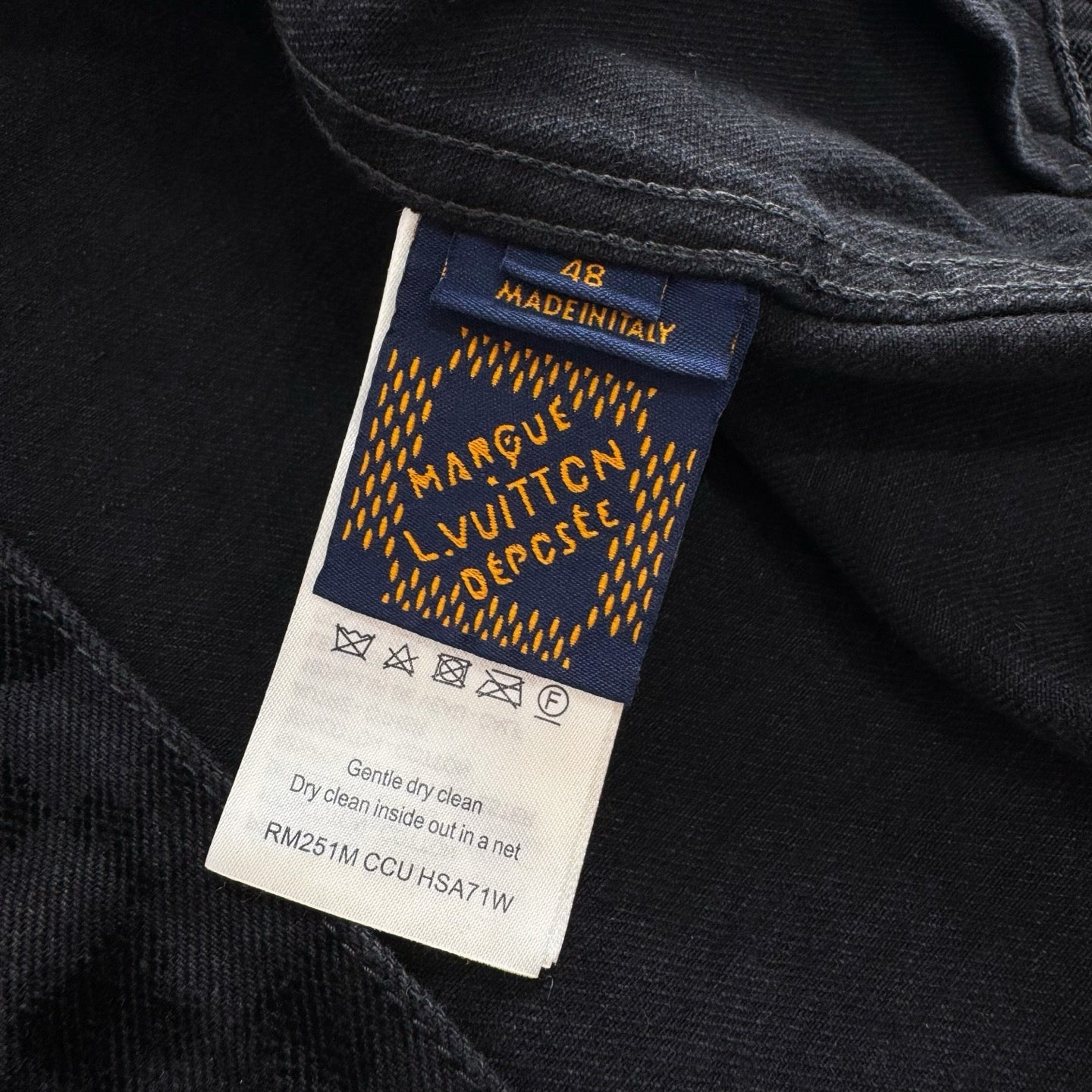 Lv Flocked Damier Denim Trucker Jacket