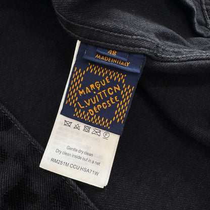 Lv Flocked Damier Denim Trucker Jacket