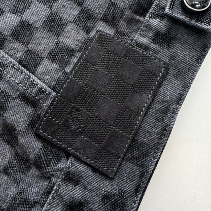 Lv Flocked Damier Denim Trucker Jacket