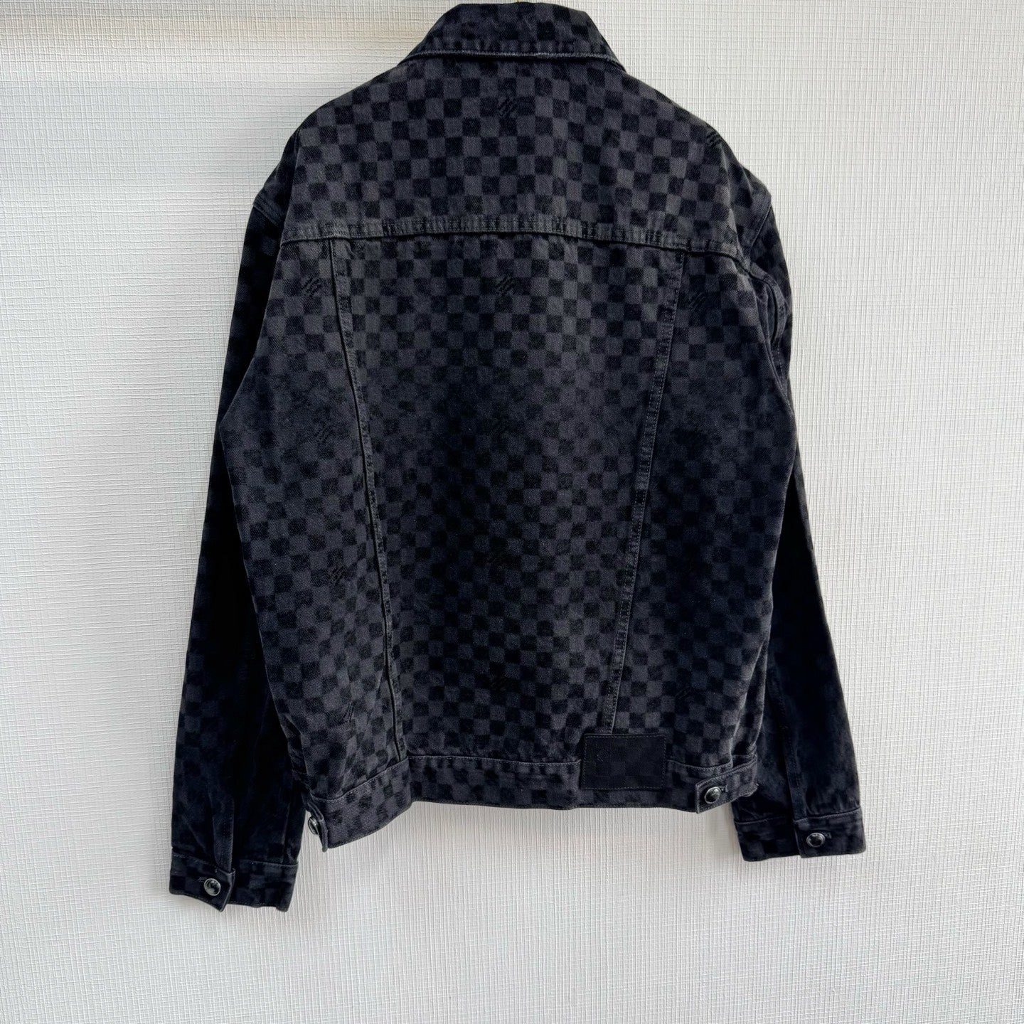 Lv Flocked Damier Denim Trucker Jacket