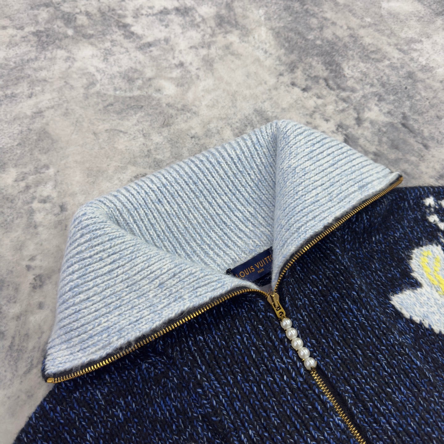 Lv Zippered Knitted Blouson