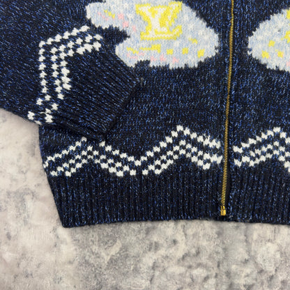 Lv Zippered Knitted Blouson