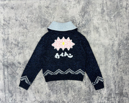 Lv Zippered Knitted Blouson