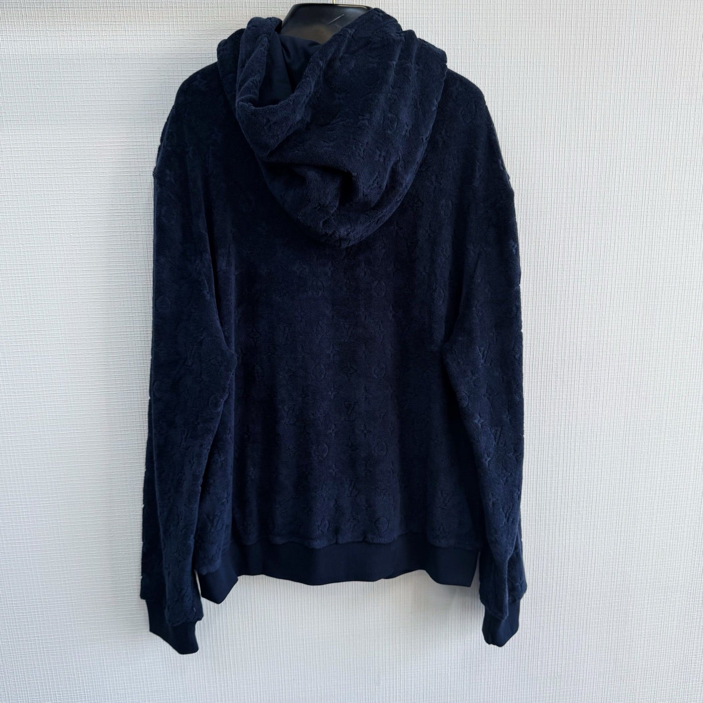 Lv Monogram French Terry Zip-Through Hoodie